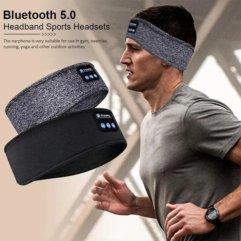 Elastic Wireless Headband Headphones - Bluetooth 5.0 with Noise Cancellation & Volume Control