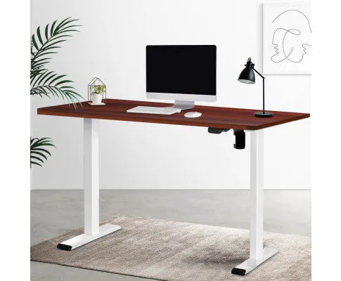 Electric Standing Desk Motorised Adjustable Sit Stand Desks White Walnut