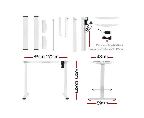 Electric Standing Desk Motorised Adjustable Sit Stand Desks White