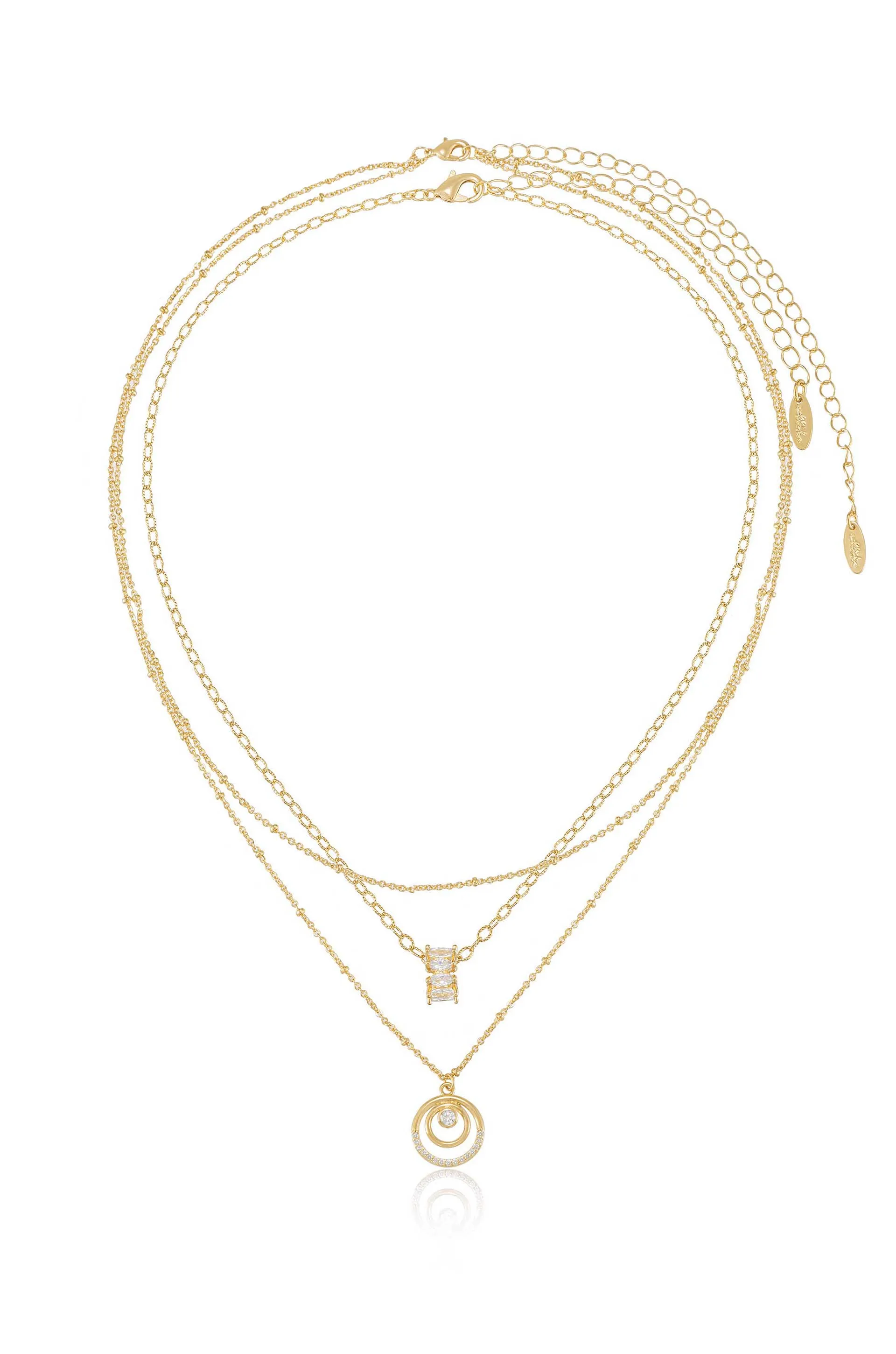 Explore More Collection - Circles of Crystal Dainty Layered Necklace Set