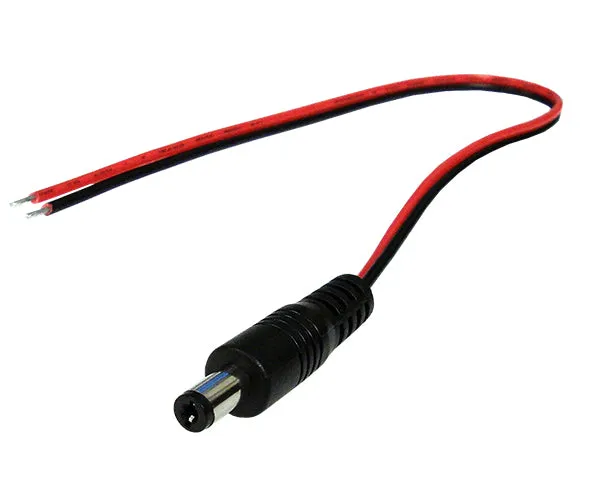 Female DC Power Cable Pigtail Adapter, 1ft Leads