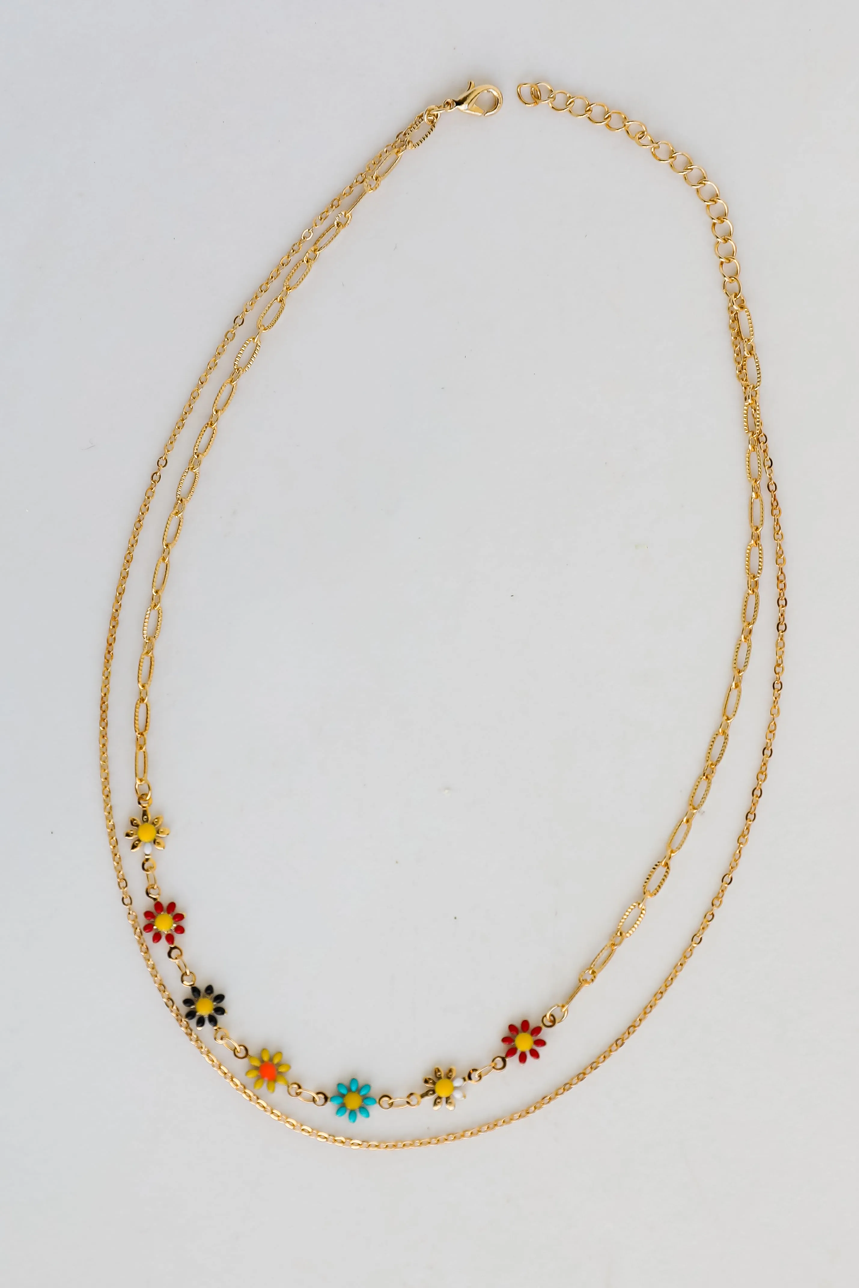 FINAL SALE - Bridget Gold Flower Charm Layered Necklace