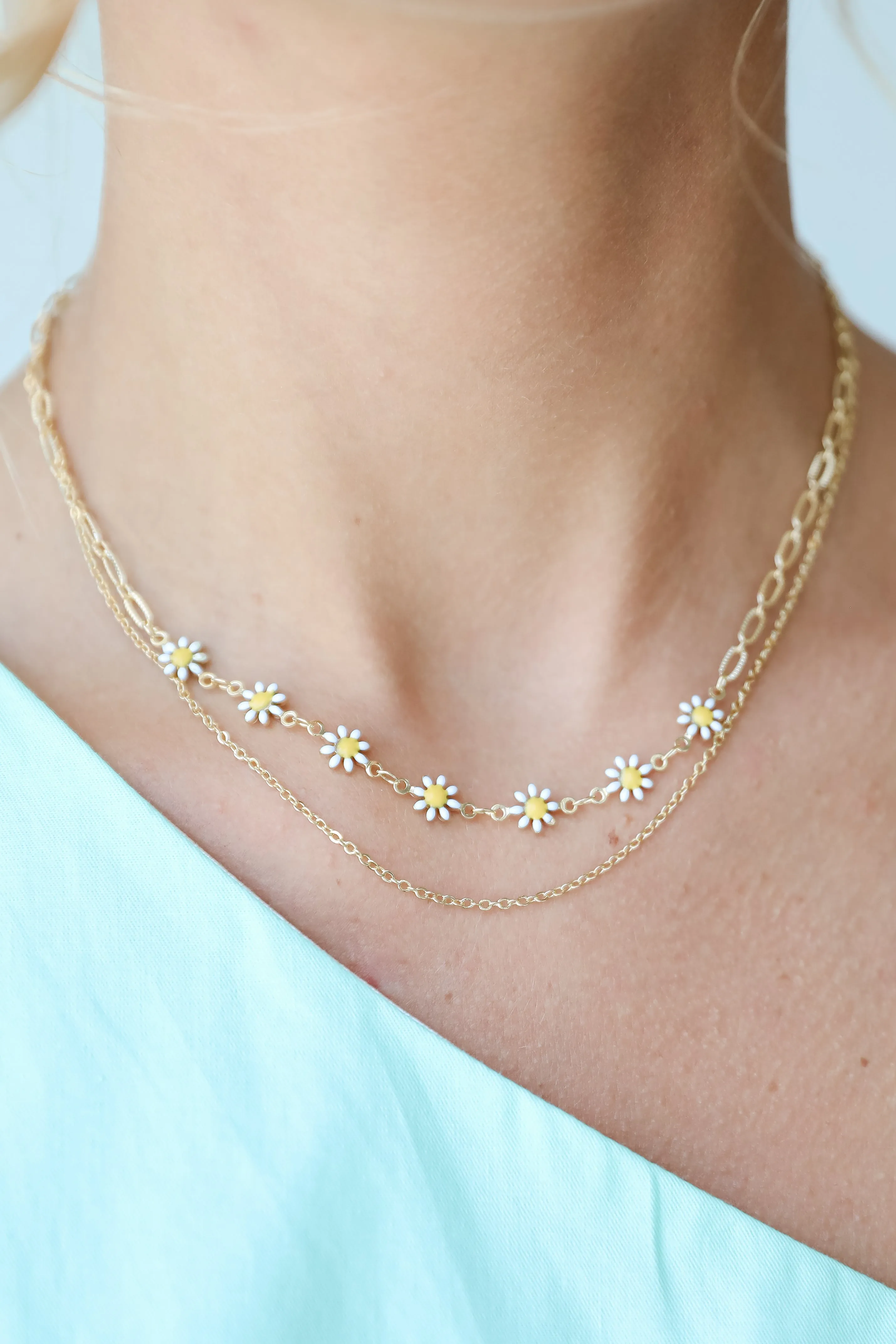 FINAL SALE - Bridget Gold Flower Charm Layered Necklace