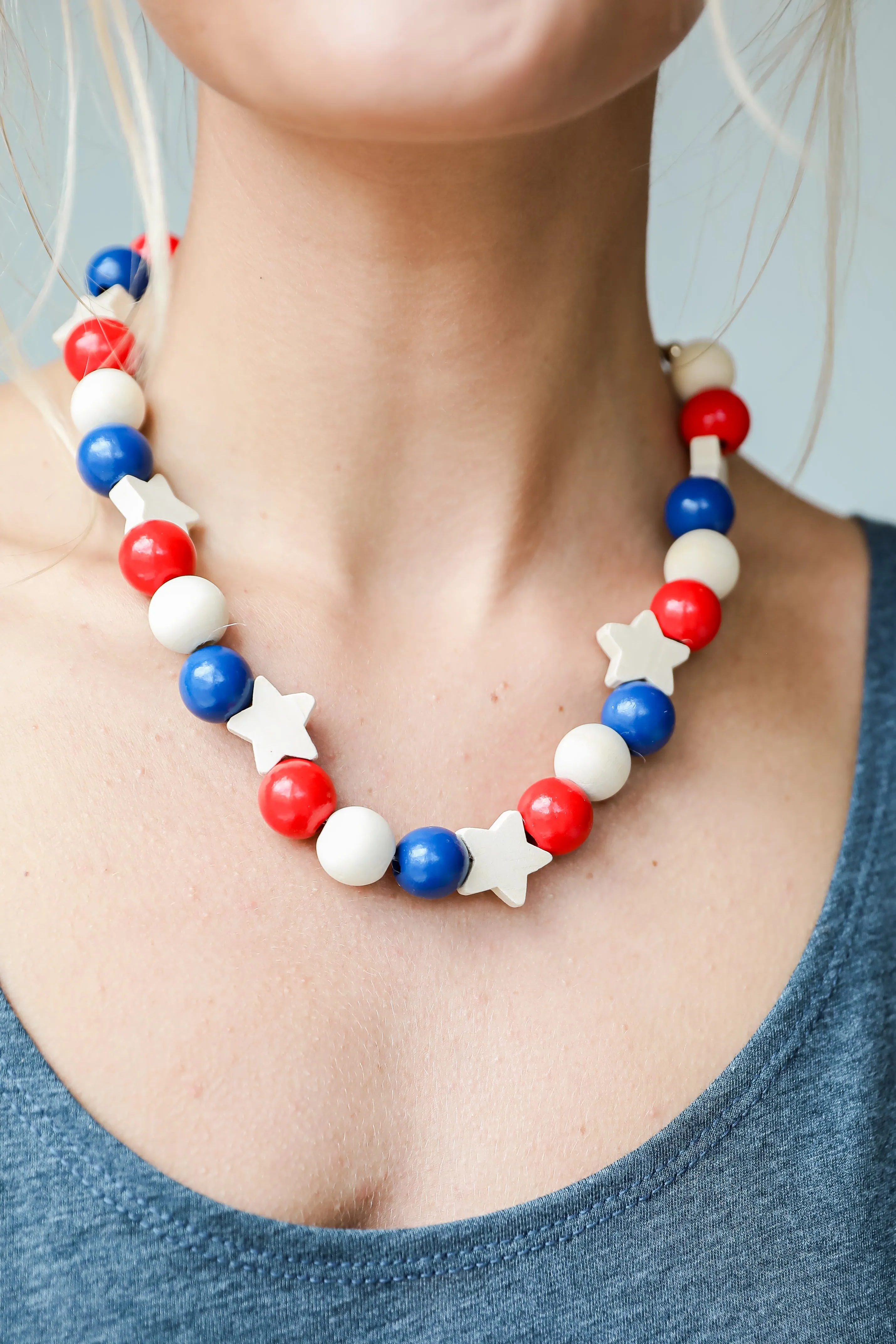 FINAL SALE - Hailey Wooden Star Beaded Necklace