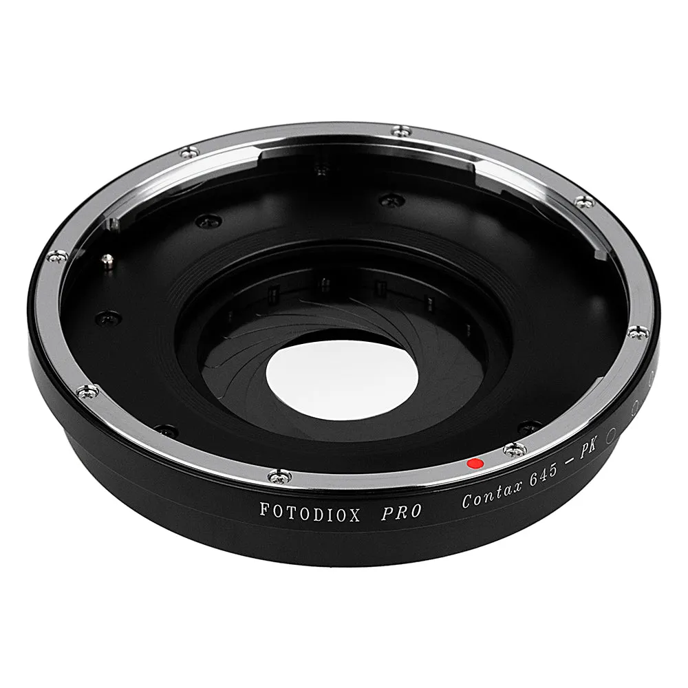 Fotodiox Pro Lens Mount Adapter - Contax 645 (C645) Mount Lenses to Pentax K (PK) Mount SLR Camera Body with Built-In Aperture Iris