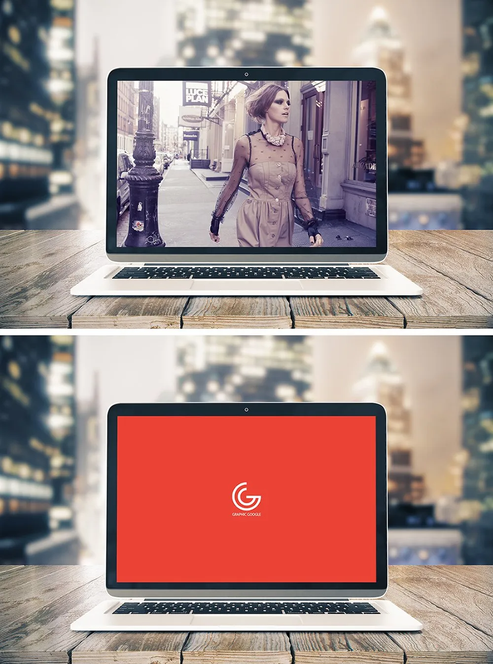 Free Desktop Notebook Screen Mockup Front View