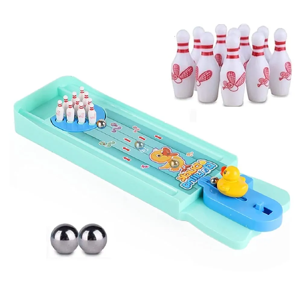 FunBlast Mini Table Top Bowling Game – Desktop Game for Kids & Adults, Duck Finger Bowling Game, Fun Indoor Finger Bowling Game for Boys & Girls, Family Board Game (Multicolor)