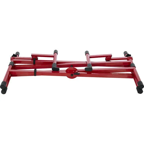 Gator Cases Frameworks Deluxe 2-Tier X-Style Keyboard Stand (Red)