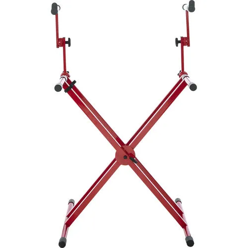 Gator Cases Frameworks Deluxe 2-Tier X-Style Keyboard Stand (Red)