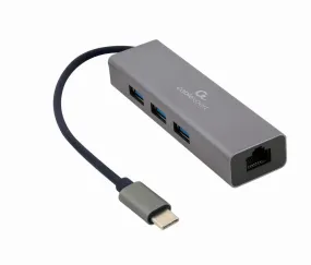 Gembird A-Cmu3-Lan-01 Usb-C Gigabit Network Adapter With 3-Port Usb 3.1 Hub