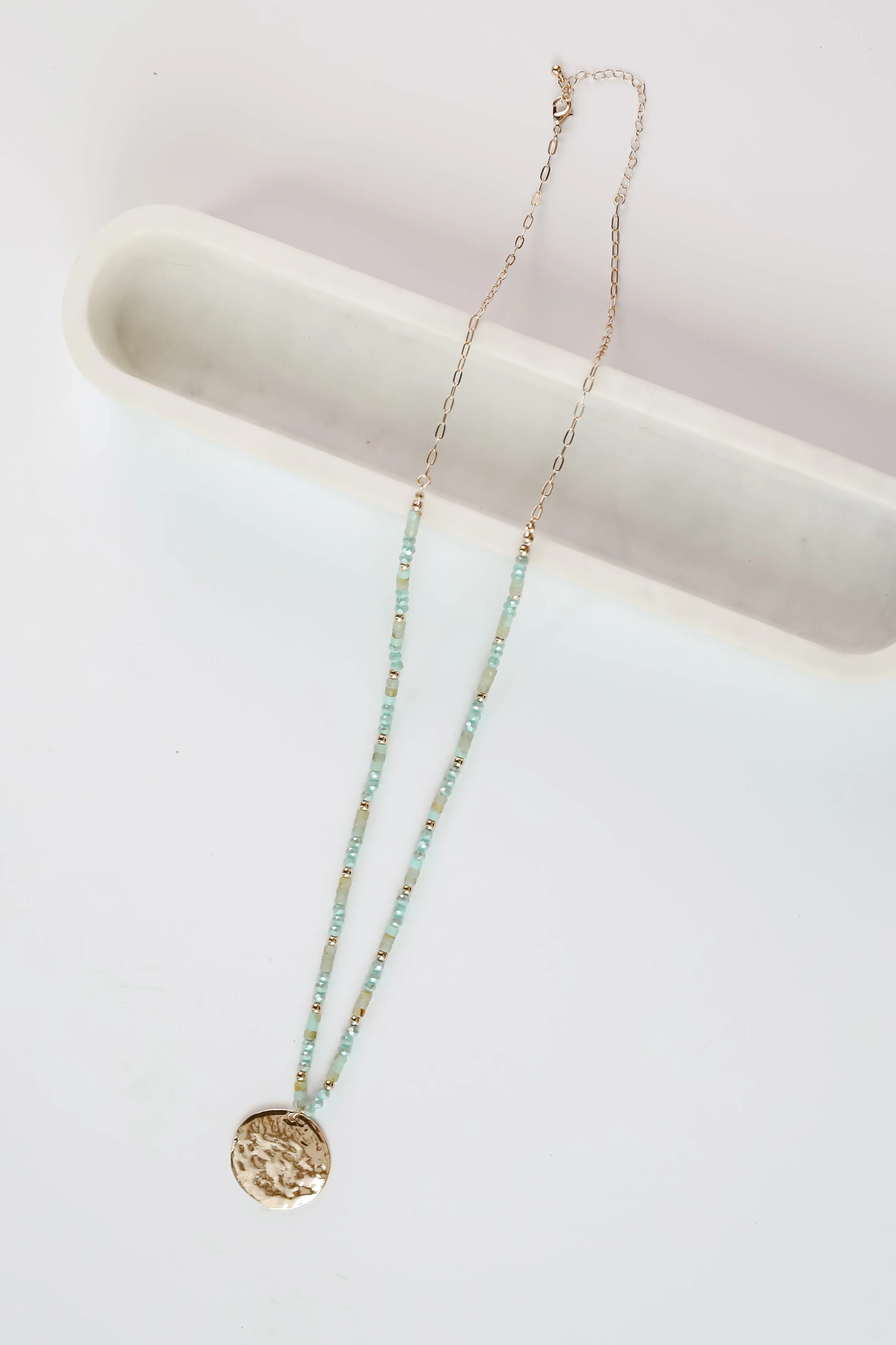 Gracie Mint Beaded Statement Necklace