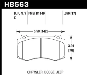 Hawk 06-07 Dodge Magnum SRT8 / 06-09 Challenger SRT8 / 05-07/09 Chrysler 300 C SRT8 HP Plus Street F