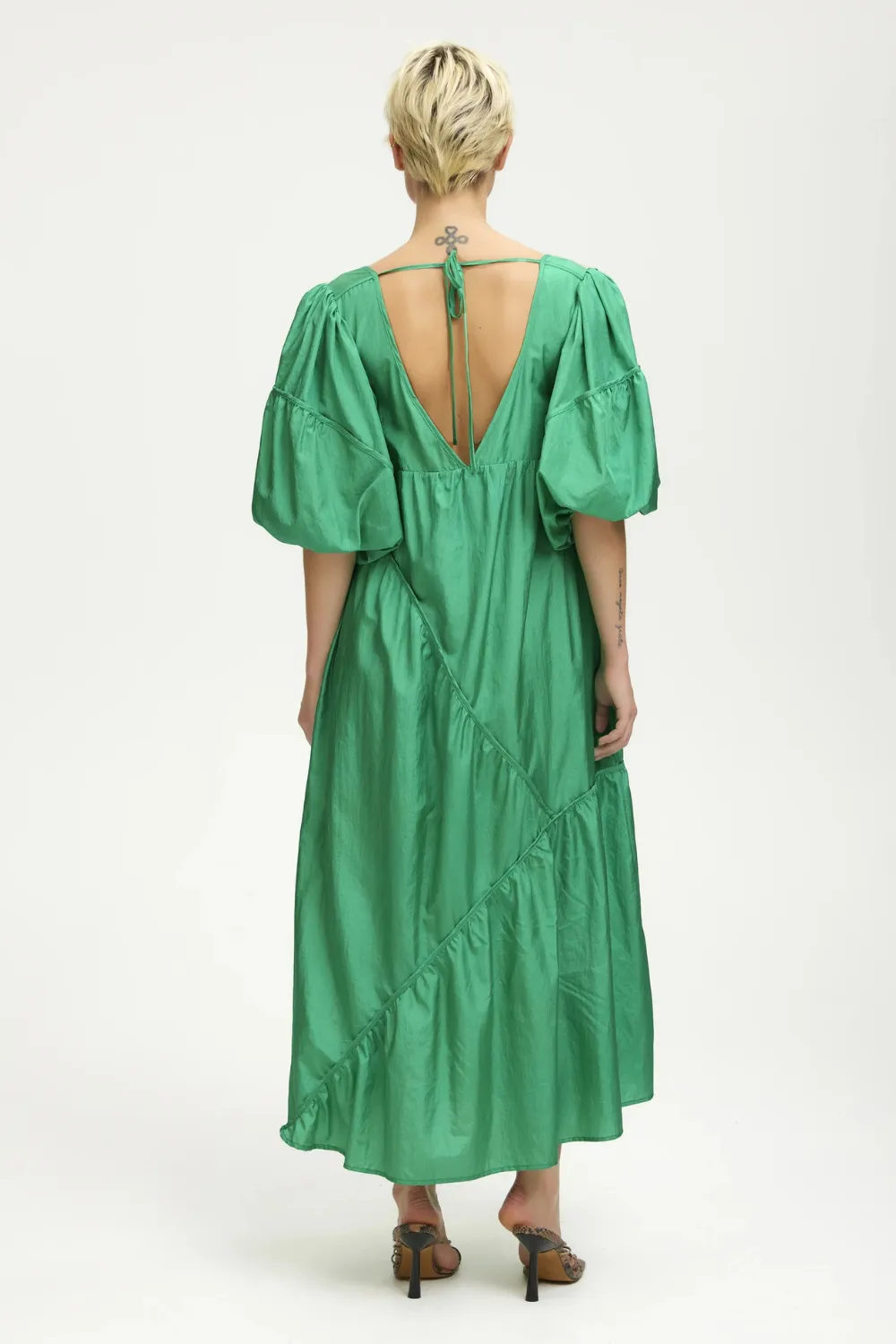 Hesla Short Sleeve Long Dress in Simply Green