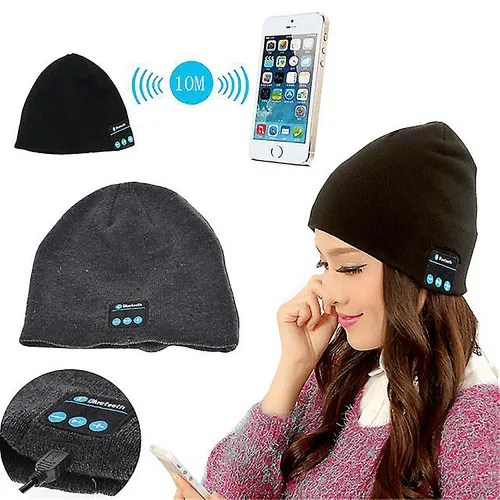 Homesound Rechargeable Bluetooth Beanie Hat with Built-In Headphones - Grey | CB501