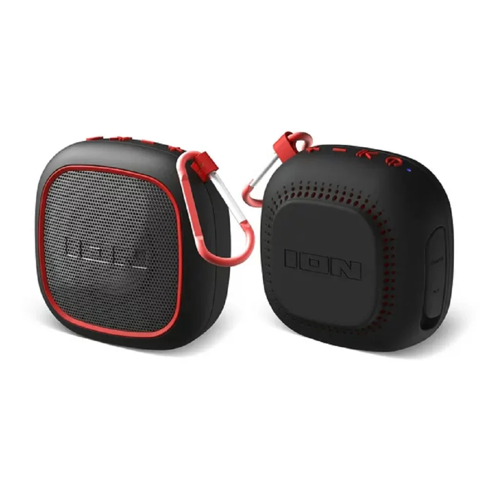 ION Audio iSP153 Magnet Rocker Portable Bluetooth Speaker 2 Pack with Water Resistant, Black