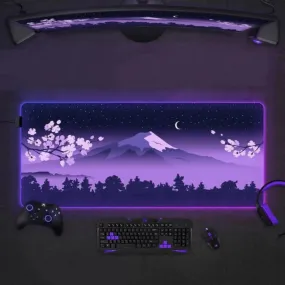 Japanese Scenery RGB Purple Mouse Pad