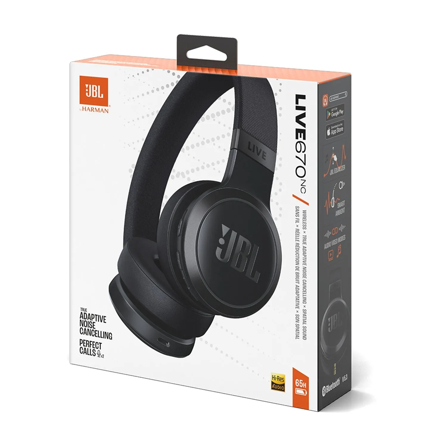 JBL Live 670NC Bluetooth Headphones Black