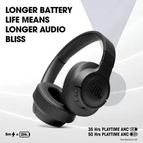 JBL Tune 760NC Active Noise Cancelling Bluetooth Headset  (Black, On the Ear)