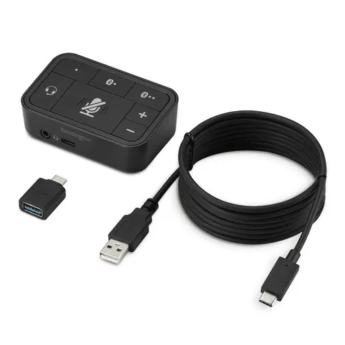 Kensington K83300WW Universal 3-In-1 Pro Audio Headset Switch Bluetooth/USB-C/USB-A/3.5mm