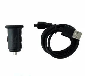 KEY 2.4A Car Charging Adapter and 3-Ft Micro-USB Cable - Black