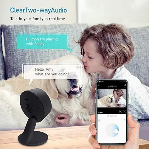 Laview Home Security Camera HD 1080P(2 Pack) AI Human Detection,Include 2 SD Cards,32GB Two-Way Audio,Night Vision,WiFi Indoor Surveillance for Baby/pet,Alexa and Google,Cloud Service (US Server)