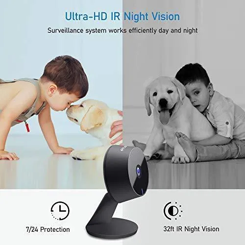 Laview Home Security Camera HD 1080P(2 Pack) AI Human Detection,Include 2 SD Cards,32GB Two-Way Audio,Night Vision,WiFi Indoor Surveillance for Baby/pet,Alexa and Google,Cloud Service (US Server)