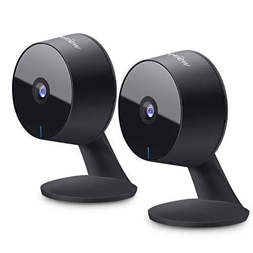 Laview Home Security Camera HD 1080P(2 Pack) AI Human Detection,Include 2 SD Cards,32GB Two-Way Audio,Night Vision,WiFi Indoor Surveillance for Baby/pet,Alexa and Google,Cloud Service (US Server)