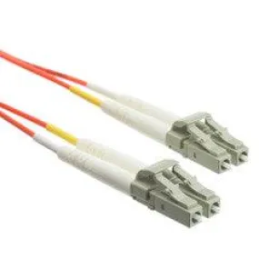 LC OM3 Duplex 2.0mm Fiber Optic Patch Cord, OFNR, Multimode 50/125, Aqua Jacket, Beige Connector, 30 meter (98.4 ft)