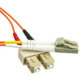 LC/UPC to SC/UPC OM4 Duplex 2.0mm Fiber Optic Patch Cord, OFNR, Multimode 50/125 10Gbit, Aqua Jacket, 3 meter (10 foot)