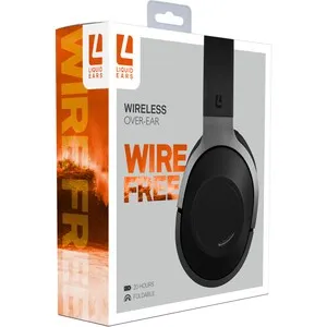 Liquid Ears Wireless Over-Ear Headphones - Black/Fold & Pivot