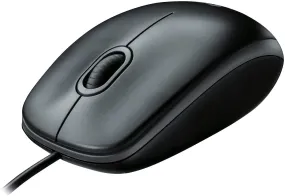 Logitech B100 Portable Wired USB Mouse with 800 DPI, Optical Sensor for PC, Mac, and Linux