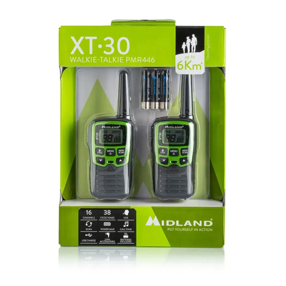 Midland XT30 Walkie Talkie with USB Charger