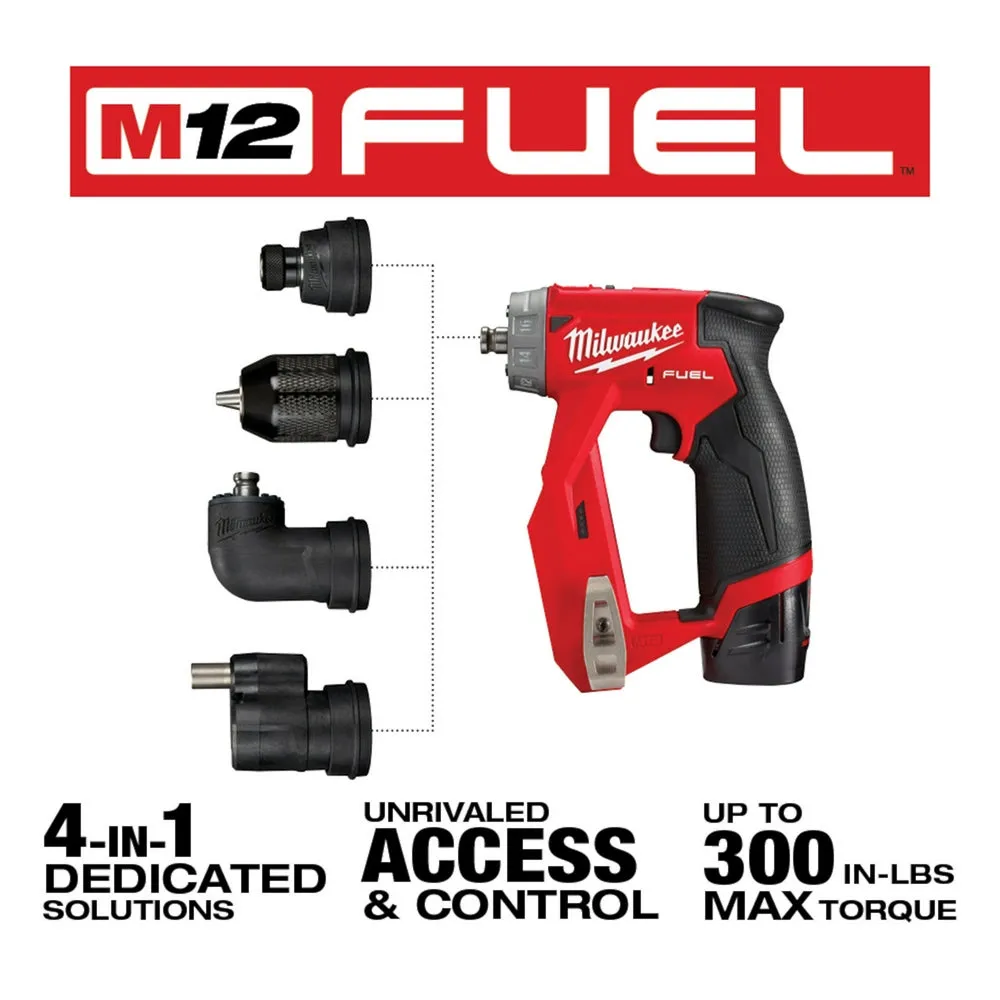 Milwaukee 2505-22 M12 FUEL 12V Brushless Installation 4-in-1 Drill/Driver Kit