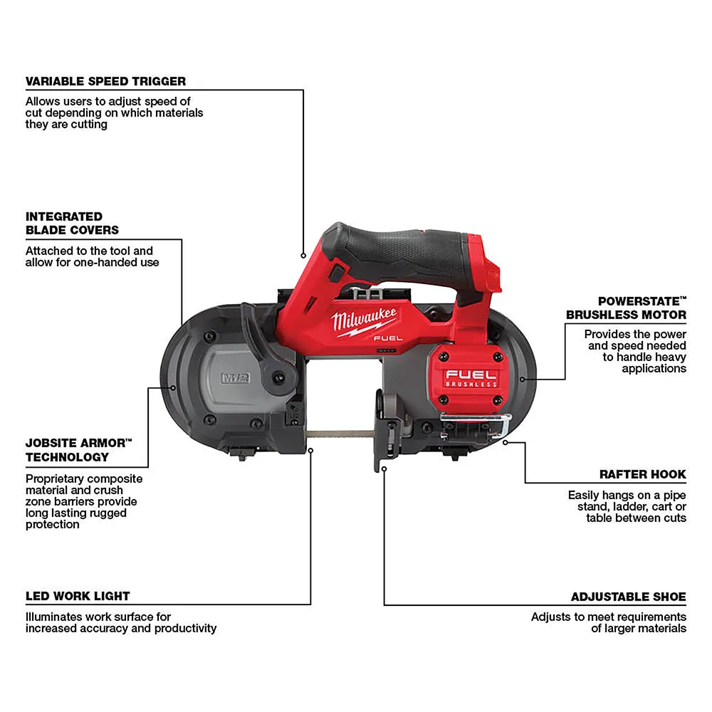 Milwaukee 2529-80 M12 FUEL 12V Compact Band Saw - Recon - Bare Tool