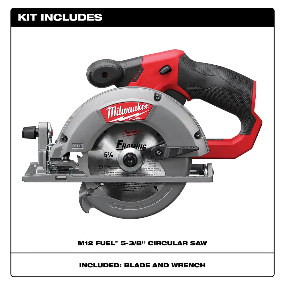 Milwaukee 2530-20 M12 FUEL 12V 5-3/8" Circular Saw w/ Carbide Blade - Bare Tool