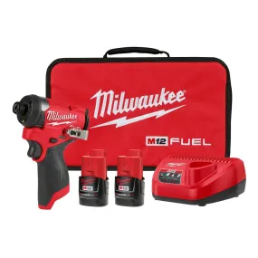 Milwaukee 3453-22 M12 FUEL 12V 1/4 Hex Cordless Li-Ion Impact Driver Kit