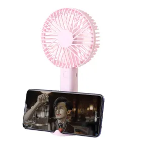 Mini Fan Hanging Neck Handheld Base Charging Mobile Phone Bracket USB