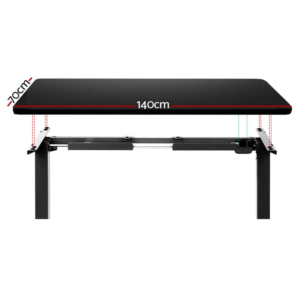 Motorised Adjustable Standing Desk 140CM Black - Artiss