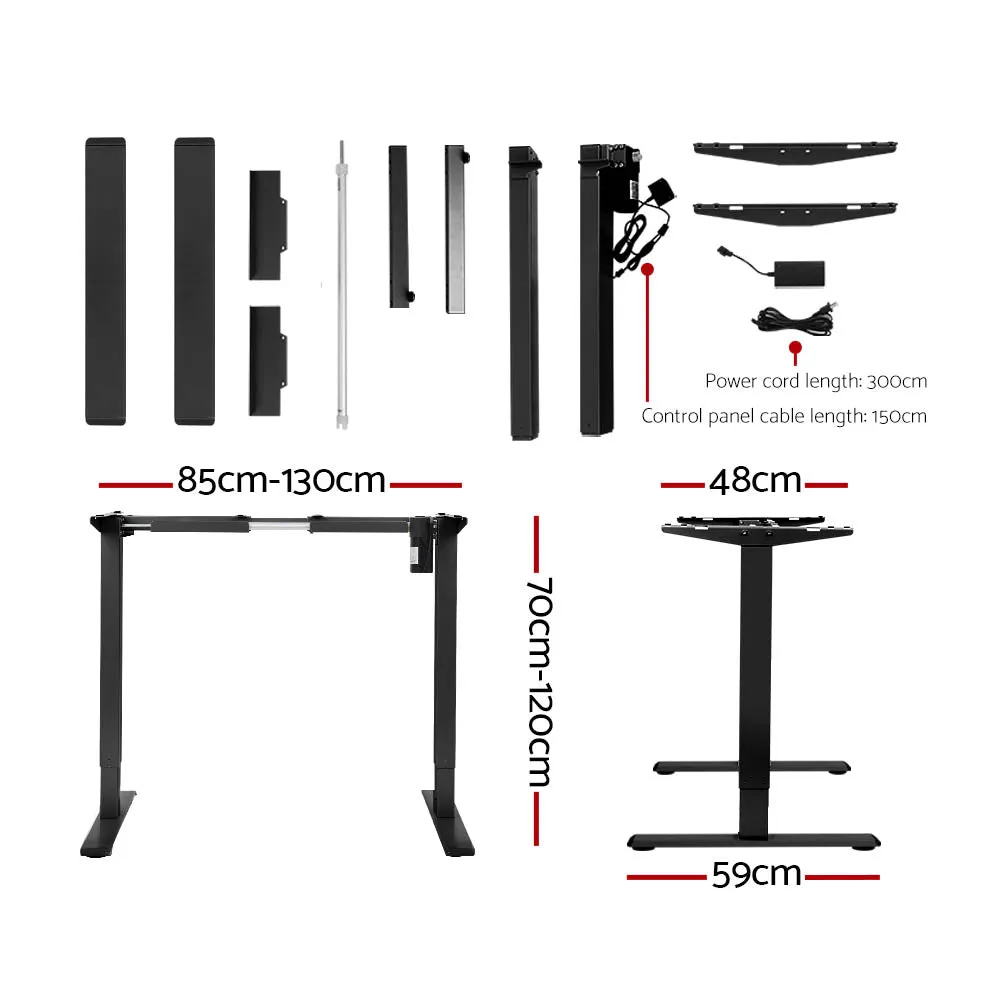 Motorised Adjustable Standing Desk 140CM Black - Artiss