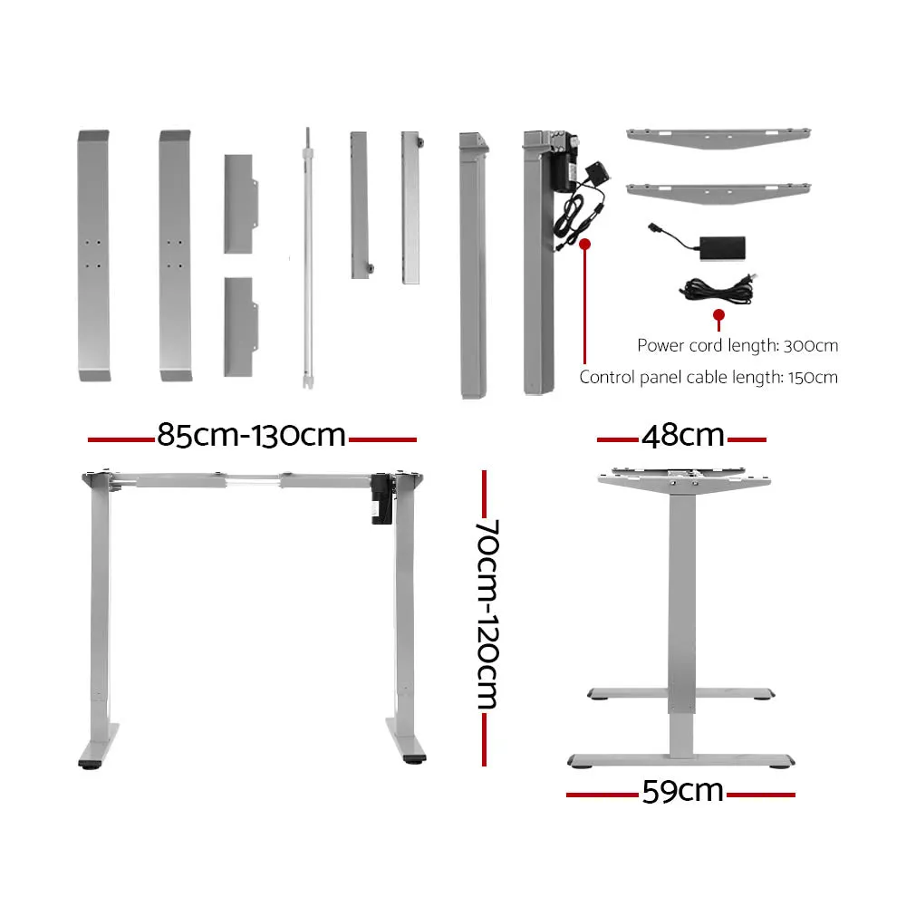 Motorised Adjustable Standing Desk 140CM Rustic Brown - Artiss