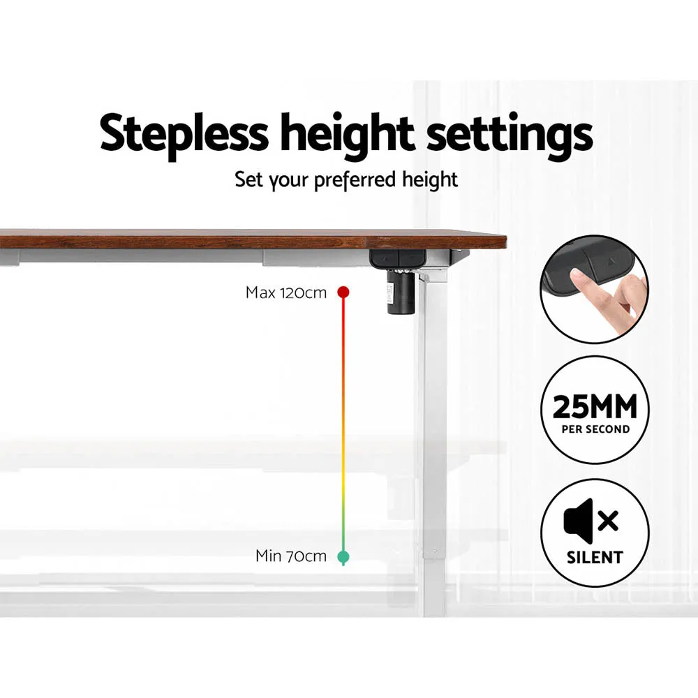 Motorised Adjustable Standing Desk, Rustic Brown, 120CM - Artiss