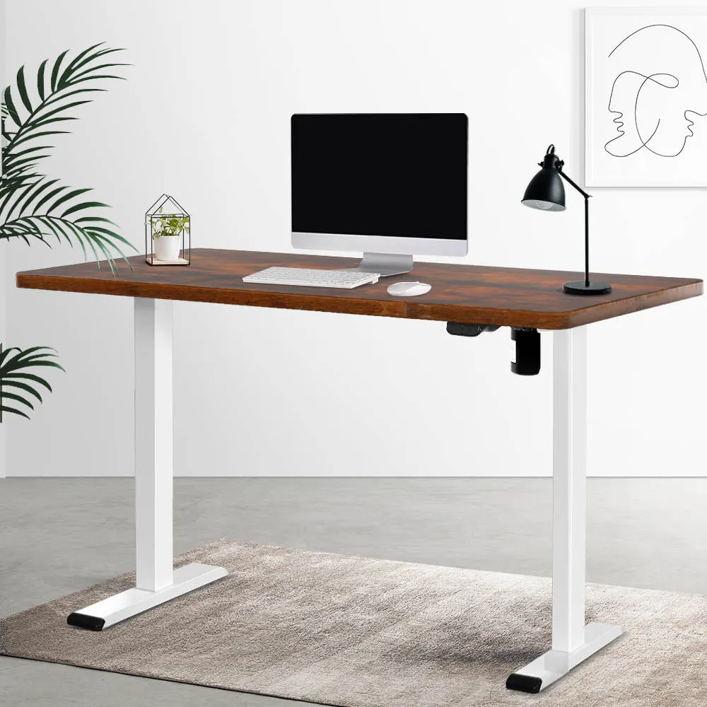 Motorised Adjustable Standing Desk, Rustic Brown, 120CM - Artiss