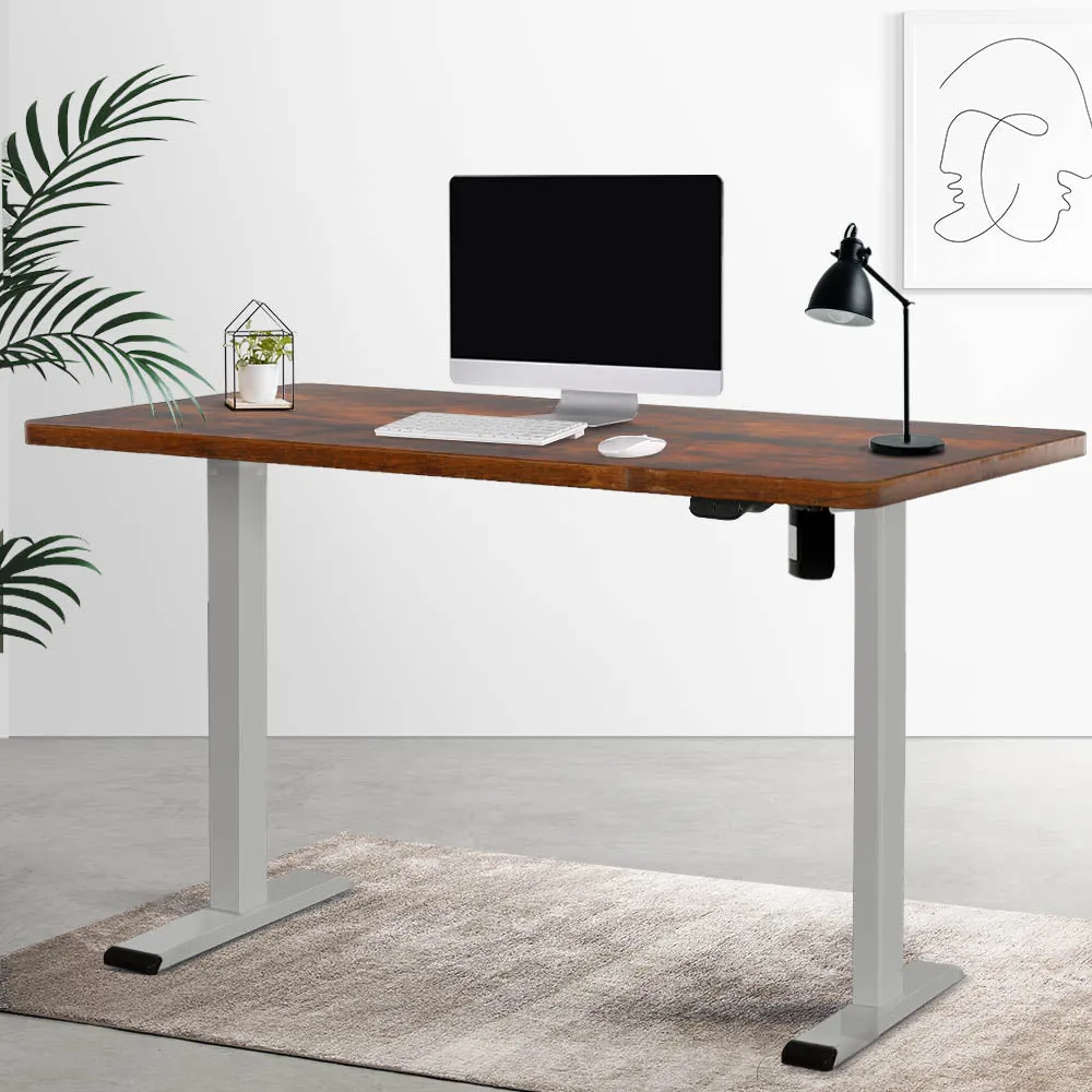 Motorised Height-Adjustable Desk 120cm Rustic Brown Artiss