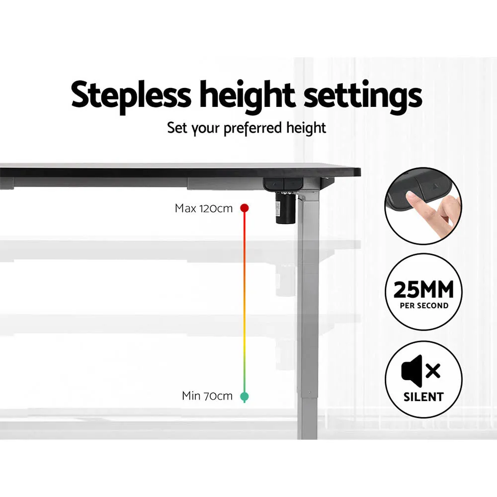 Motorised Height-Adjustable Standing Desk, Matte Black, Artiss