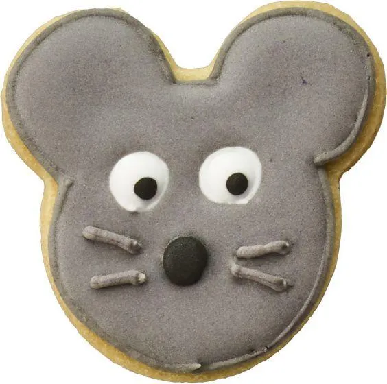 Mouse Face Cookie Cutter With Internal Detail 5.5cm