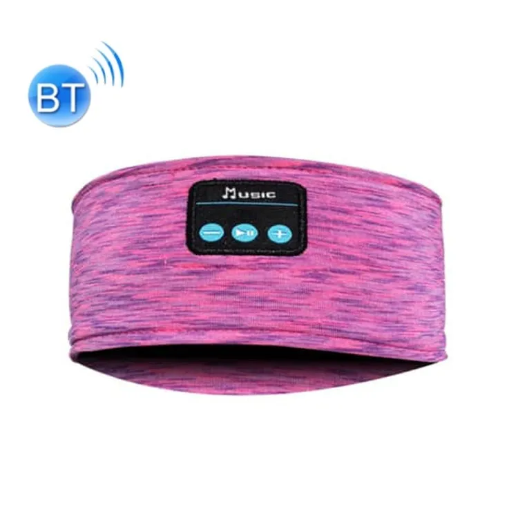 Music Headband Bluetooth Eye Mask Yoga Running Sleep Headphones Rose Red