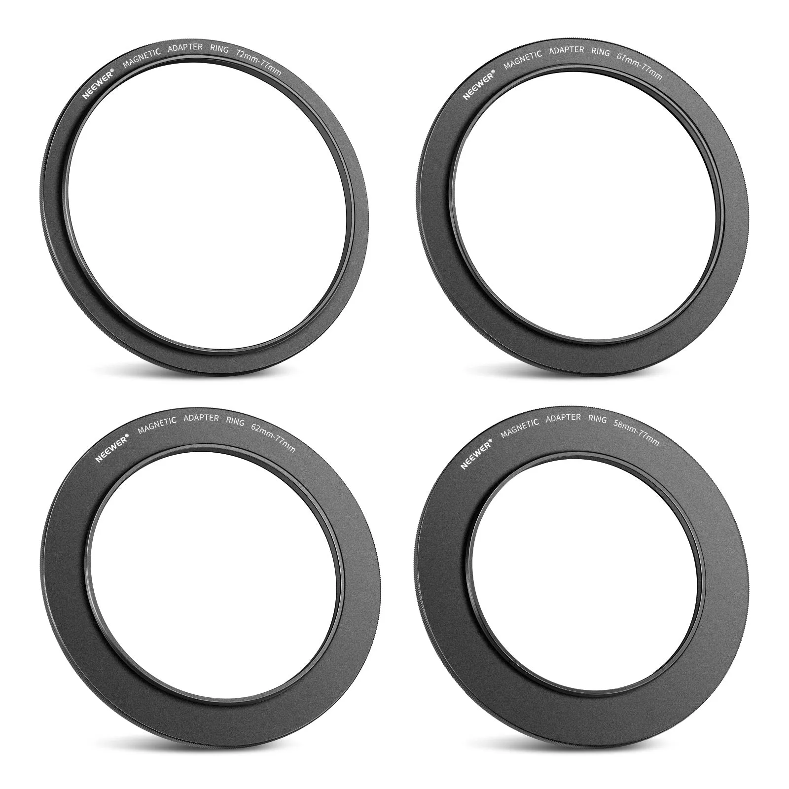 NEEWER Magnetic Step-up Filter Ring Adapter Kit