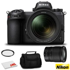 Nikon Z 7 Mirrorless FX-Format Digital Camera with 24-70mm Lens - Bundle with 72mm UV Filter and More - International Ve