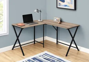 OFFICE SERIES - 55"L / DARK TAUPE TOP/ BLACK METAL CORNER