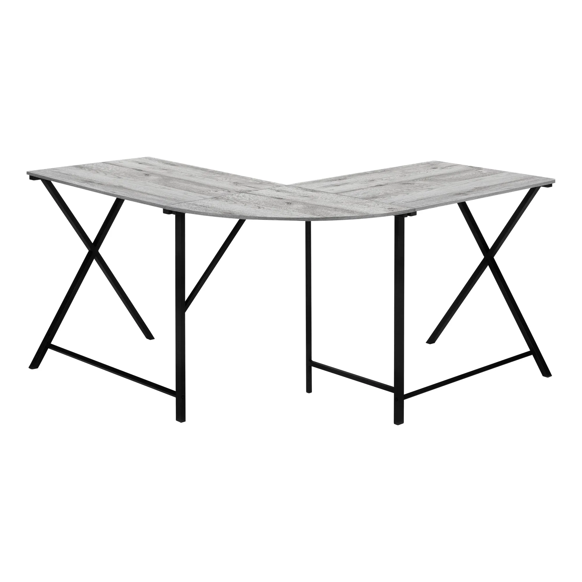 OFFICE SERIES - 55"L / GREY TOP / BLACK METAL CORNER